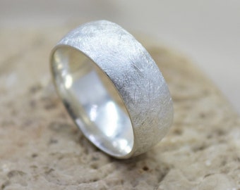 Comfort Fit Wedding Band, Sterling Silver Wedding Band, Brushed Finish Ring, Plain Silver Ring, Unisex Wedding Band, Comfort Fit Ring