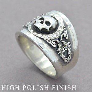 Mini Reaper Ring Skull Ring Sterling Silver Skull Ring Gothic Pirate Skull Ring Statement Ring