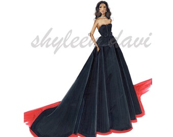 Fashion Illustration Sketch "Little Black Dress"