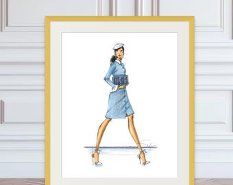 Fashion Illustration Sketch "Book Chic"