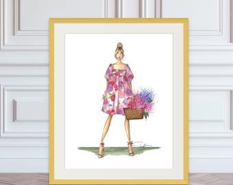 Fashion Illustration Print "Garden Party"