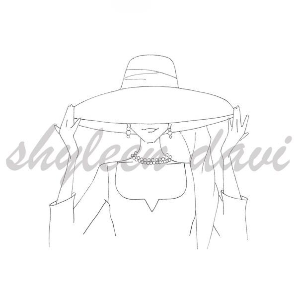 Fashion Illustration Coloring Page "So Classic Chic"