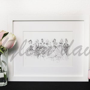Black & White Fashion Sketch Illustration