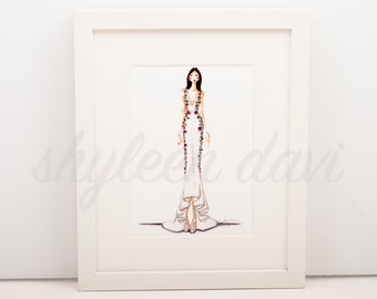 Enchanted Rose Fashion Illustration Print
