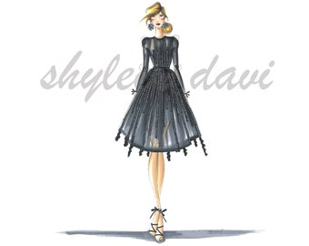 Fashion Illustration Wall Art Print "Luna"