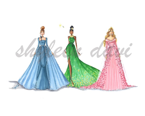 Fashion Illustrated Sketch " Princess Collection" - Etsy