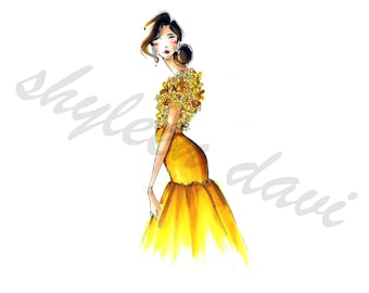 Fall Beauty Fashion Illustration Print