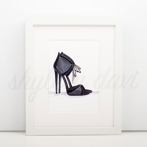 Fashion Illustration Print &quot; Little Black Heels&quot;