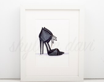 Fashion Illustration Print &quot; Little Black Heels&quot;