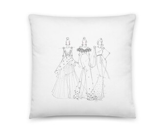 Pillow Talk Fashion Illustrated Pillow