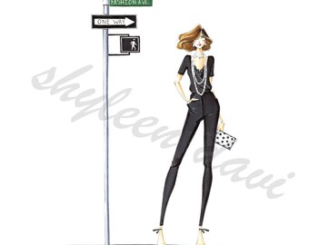 Fashion Avenue Fashion Illustration Print