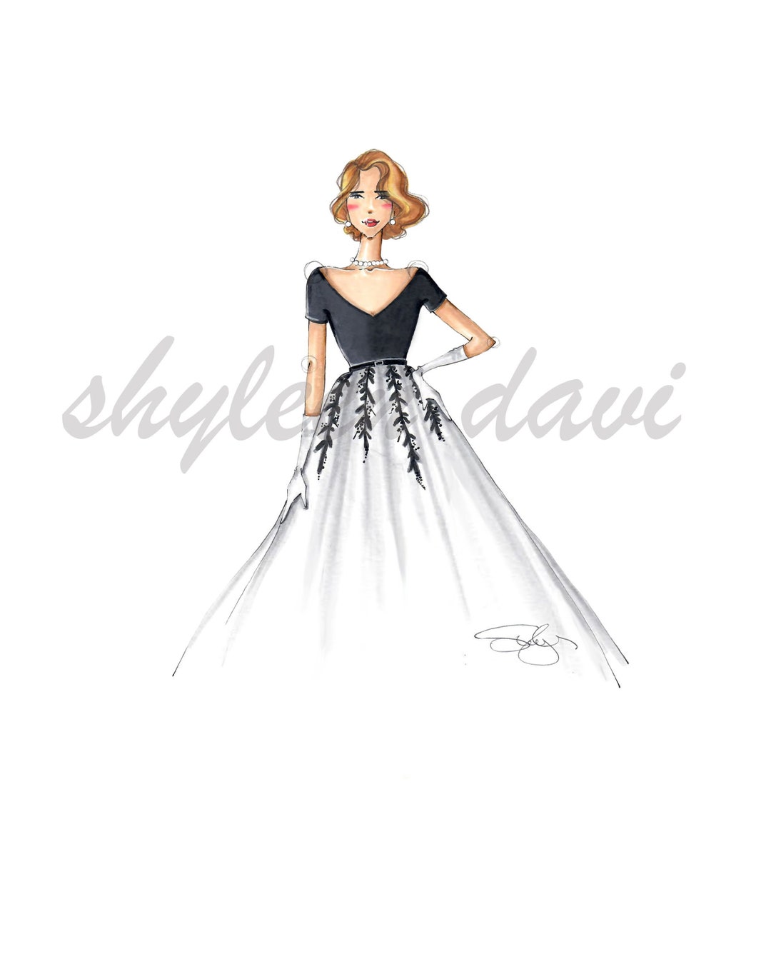 Fashion Illustration Wall Art Print full of Grace Etsy