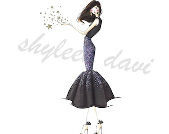 Chic Magic Fashion Illustration Print