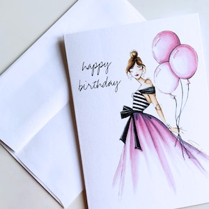 Fashion Illustrated Birthday Card &quot;Fabulous Birthday&quot;
