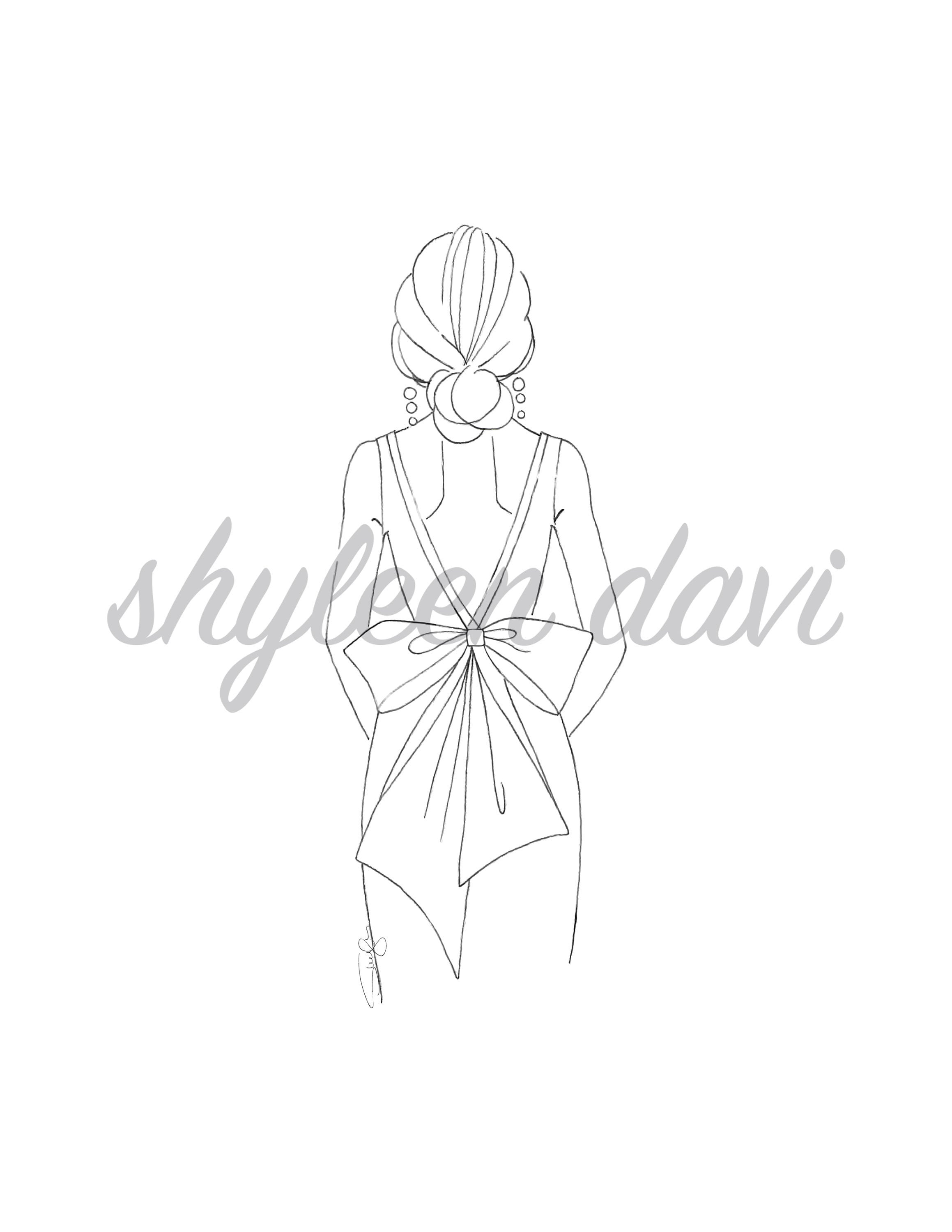 Formal Affair Fashion Illustrated Coloring Page