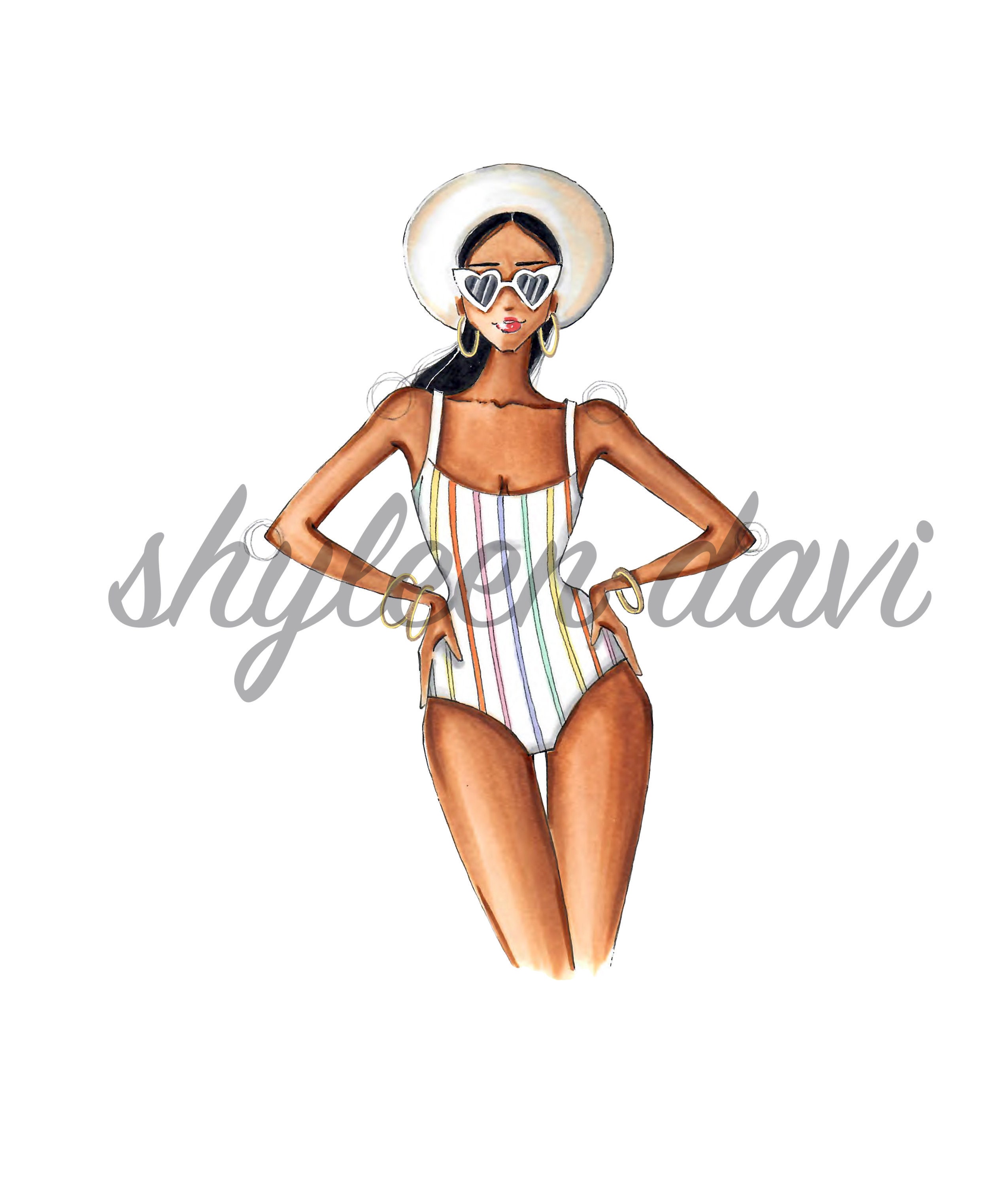 Beach wear dresses sketches online