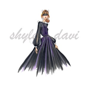 Purrrrfect Masquerade Halloween Fashion Illustration