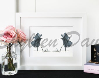 Fashion Illustration Sketch "Black Bow"