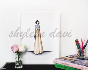 Fashion Illustrated Wall Art Print "The Classic"