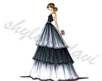 Christmas Surprise Fashion Art Illustration