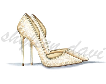 Fashion Illustration Print "Lacey Heel"