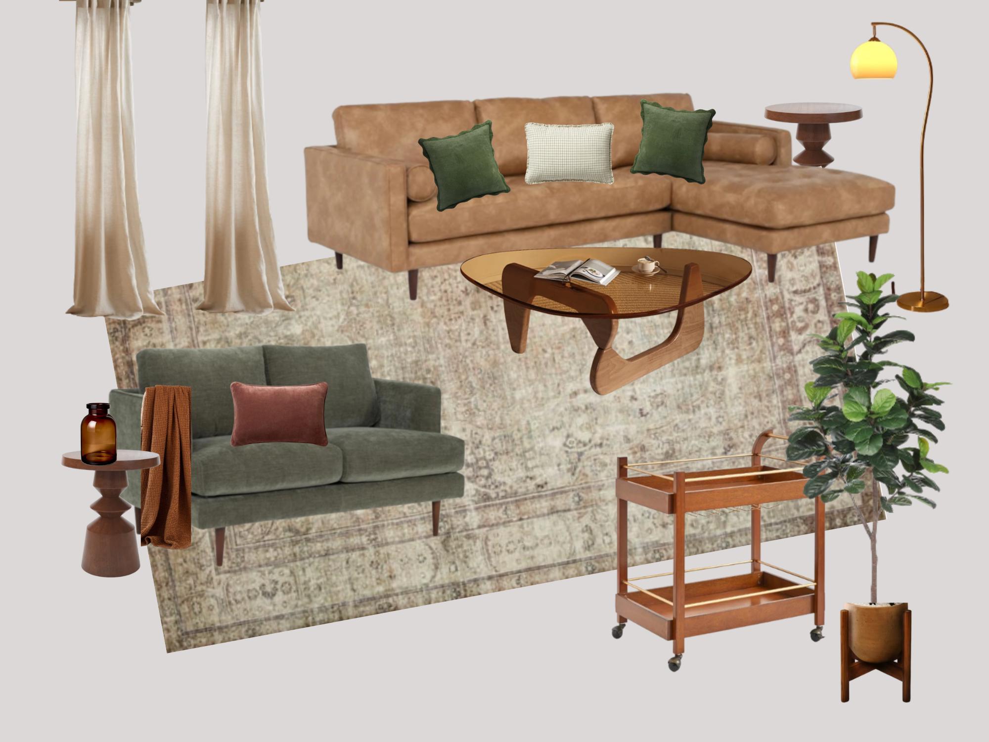View of MCM // Mid Century Modern // Interior Design Mood Board // Bedroom ...