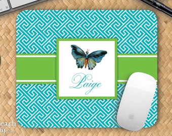 Papillon Butterfly Mousepad - Personalized Mouse Pad - Custom Printed Home Office Decor - Monogrammed Desk Accessory - Gift for Woman