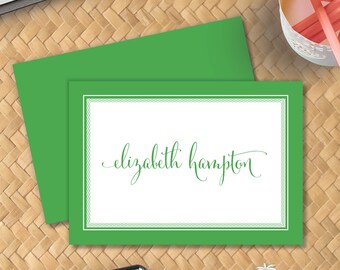 Signature Folded Notecards - Personalized Stationery - Calligraphy Script Thank You Note Paper - Custom Printed Foldover Note Stationary