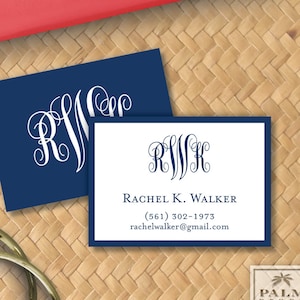 Classic Monogram Calling Cards - 2.5" x 3.5" Euro Size Calling Cards