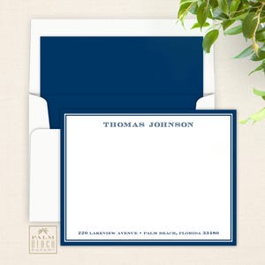 Men&#39;s Club Flat Notecards - Correspondence Card Stationery for Men - Masculine Thank You Note Stationary - Traditional Men&#39;s Stationery Card