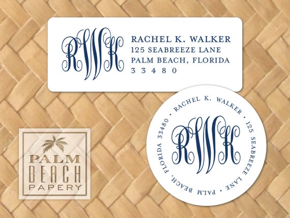 Classic Monogram Monogram Return Address Labels 1 X 