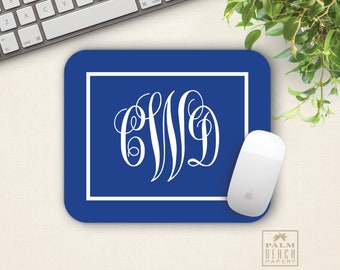 Worth Avenue Monogram Mousepad - Personalized Mouse Pad - Custom Printed Home Office Decor - Personalized Desk Accessory Gift - 3 Initials
