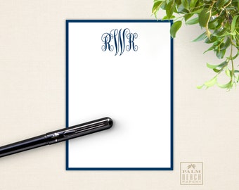 Classic Monogram 5x7 Notepads - Personalized Memo Pads