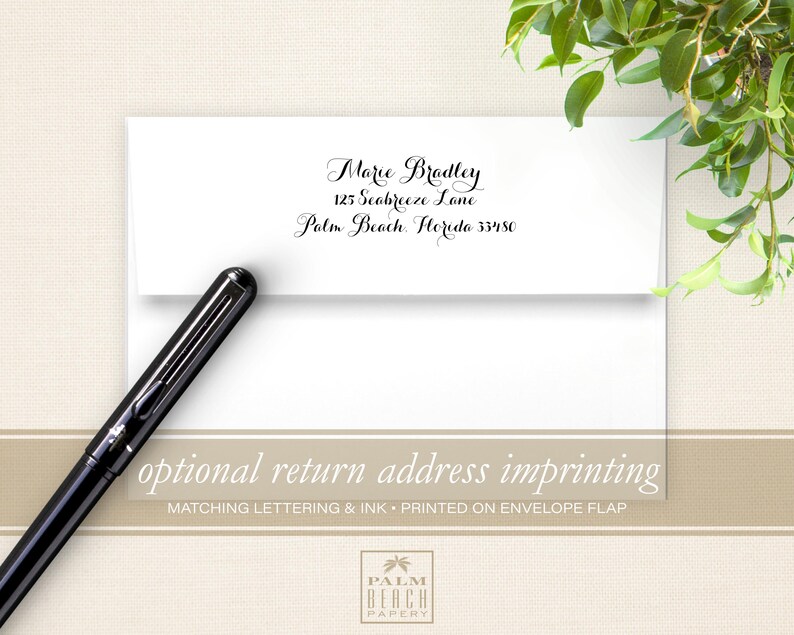 Vintage Palm Tree Folded Notecards Personalized Note Card Stationery