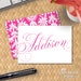 Addison Damask Folded Notecards - Preppy Personalized Floral Pattern Note - Foldover Stationery - Damask Note Card Stationary Set