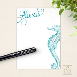 Majestic Seahorse 5x7 Notepads - Personalized Coastal Memo Pads