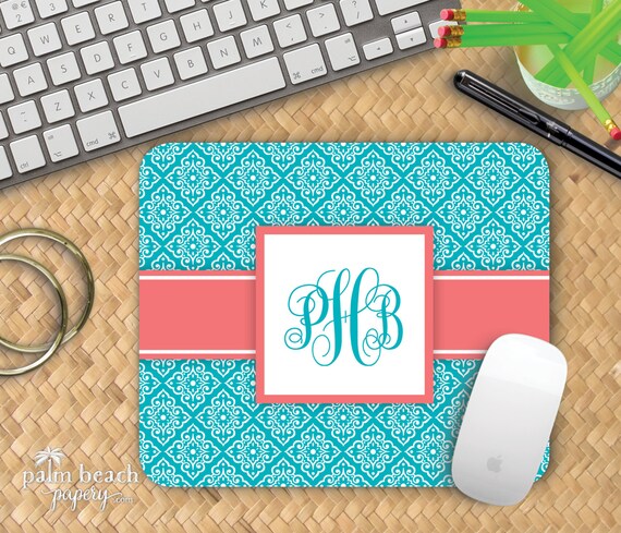 Custom Printed Home Office Decor Personalized Desk Accessory Gift Venetian Mousepad Monogrammed Mediterranean Pattern Mouse Pad