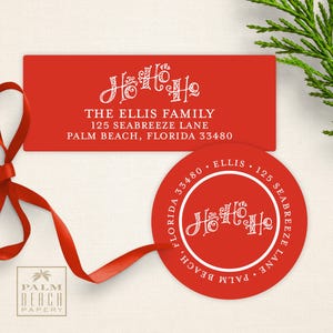 Ho Ho Ho Return Address Labels - 1&quot; x 2.625&quot; Rectangle - 1.5&quot;, 2&quot;, 2.5&quot; or 3&quot; Round - Personalized Christmas Envelope Seals