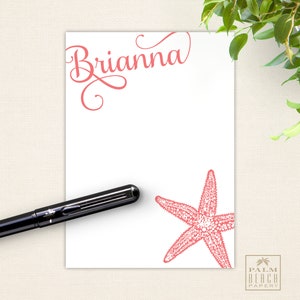 Majestic Starfish 5x7 Notepads - Personalized Nautical Memo Pads