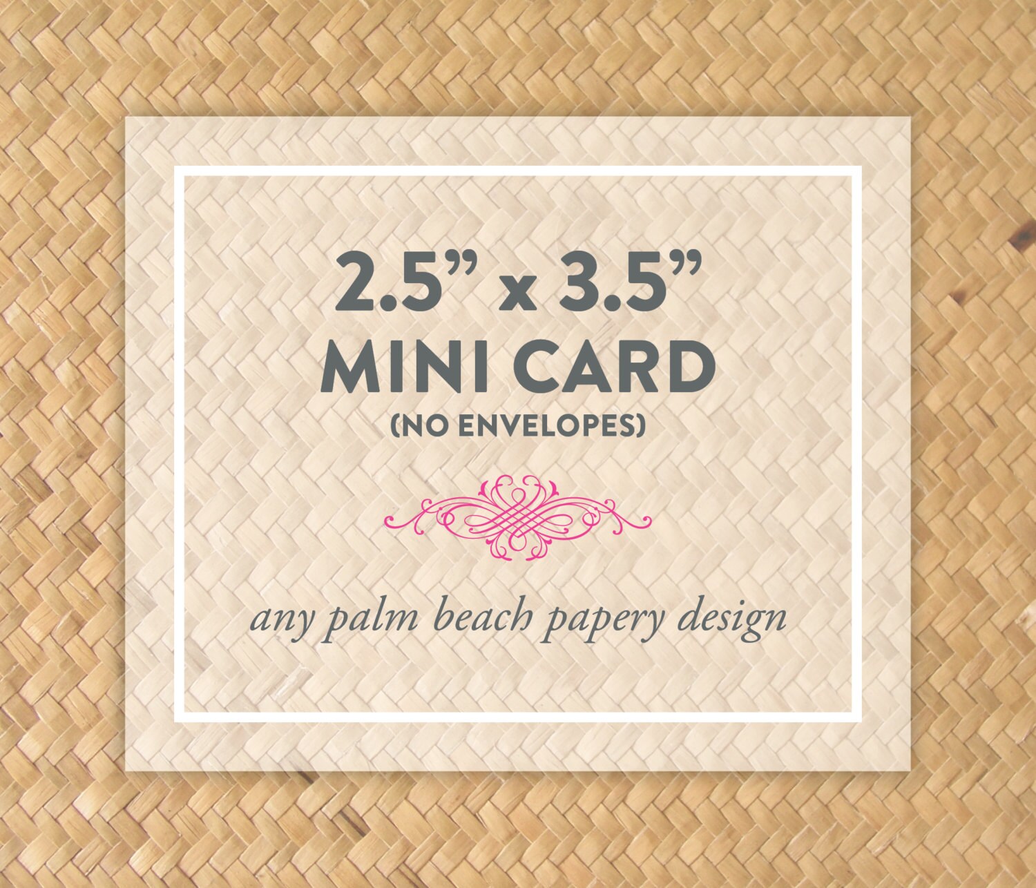 2 5 X 3 5 Mini Enclosure Card Palm Beach Papery Etsy