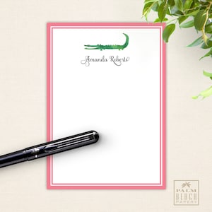 Preppy Alligator 5x7 Notepads - Personalized Memo Pads