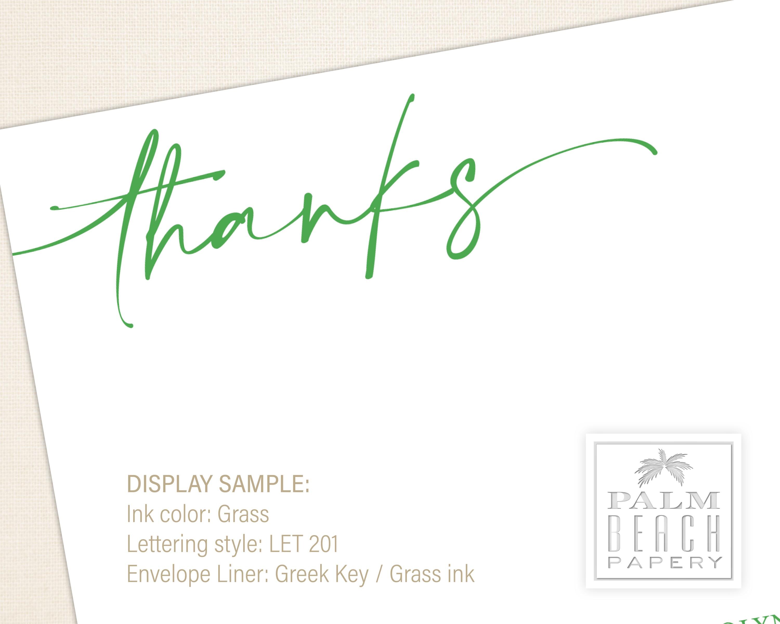Return Thanks. Message Thanks Calligraphy Flat Note Cards - Personalized Thank You Note ...