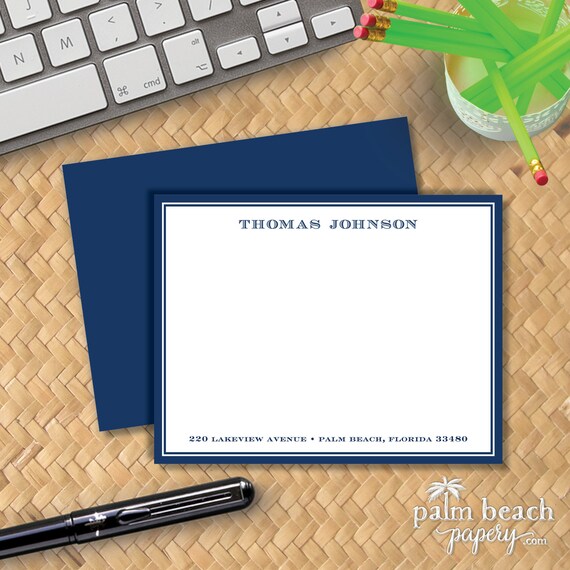 Men's Notecards Masculine Thank You Note Stationery Writing Paper