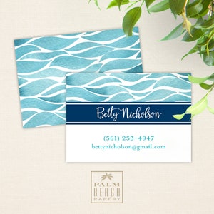 Watercolor Waves Calling Cards - 2.5&quot; x 3.5&quot; Euro Size Calling Cards