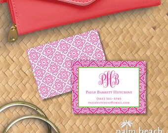 Venetian Monogram Calling Cards - 2.5" x 3.5" Euro Size Calling Cards