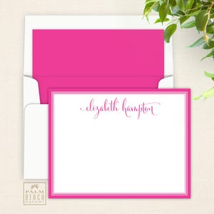 Signature Flat Notecards - Custom Printed Correspondence Card Stationery - Personalized Stationary - Calligraphy Script Thank You Note