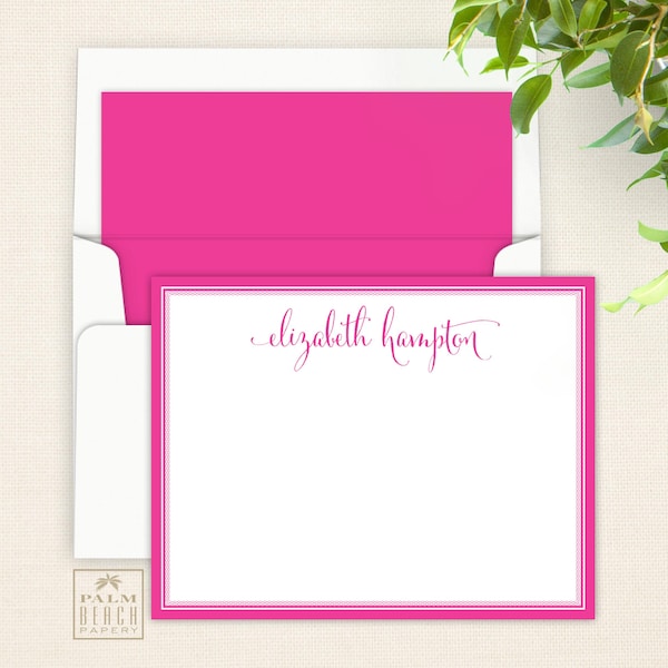 Signature Flat Notecards - Custom Printed Correspondence Card Stationery - Personalized Stationary - Calligraphy Script Thank You Note