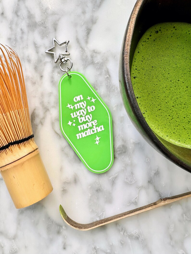 Matcha Tea Engraved Motel Keychain - Trendy Accessories - Souvenir ...