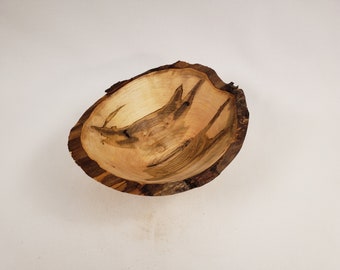Small Bark Edge Red Maple/Ambrosia Maple Wooden Salad bowl