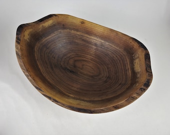 Large Black Walnut Live Edge Wood Bowl